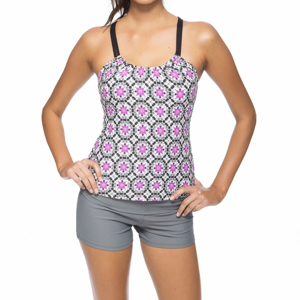 Next Weekend Warrior Shirr Tankini Bathing Suit Top