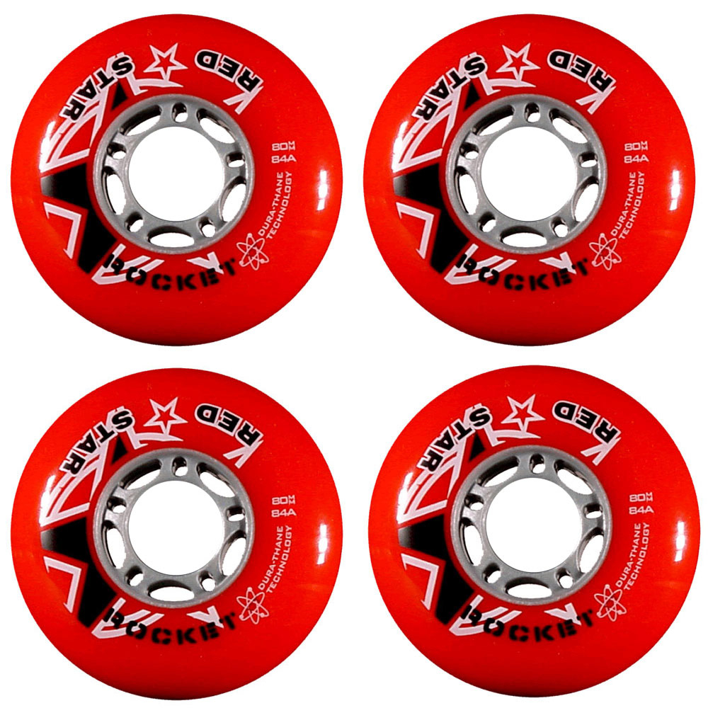 Red Star Red Rocket 84A Inline Hockey Skate Wheels 4 Pack