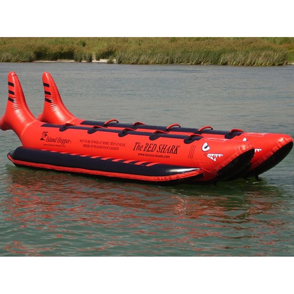 Island Hopper The Red Shark Banana Boat 10 Passenger Side By Side Towable Tube