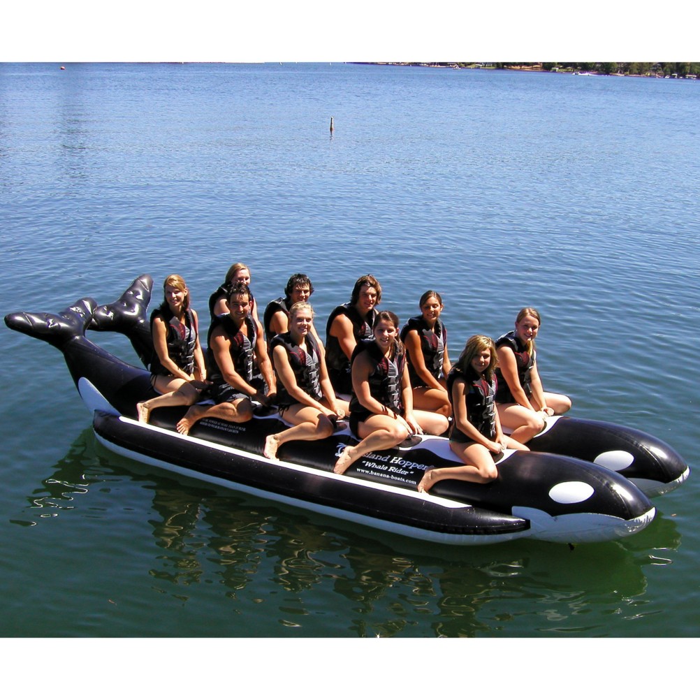 Island Hopper Whale Ride Commercial Banana Boat 10 Passenger Side By Side Towable Tube