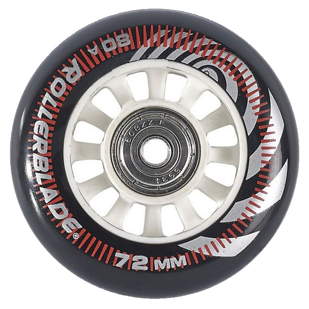 Rollerblade Wheel Kit 72mm/80A Inline Skate Wheels with SG5 Bearings - 8pack 2019