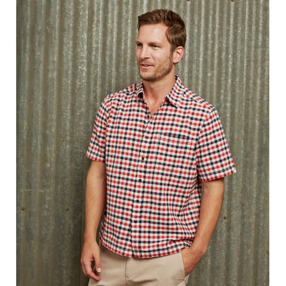 Purnell Short Sleeve Checkered Mens Shirt