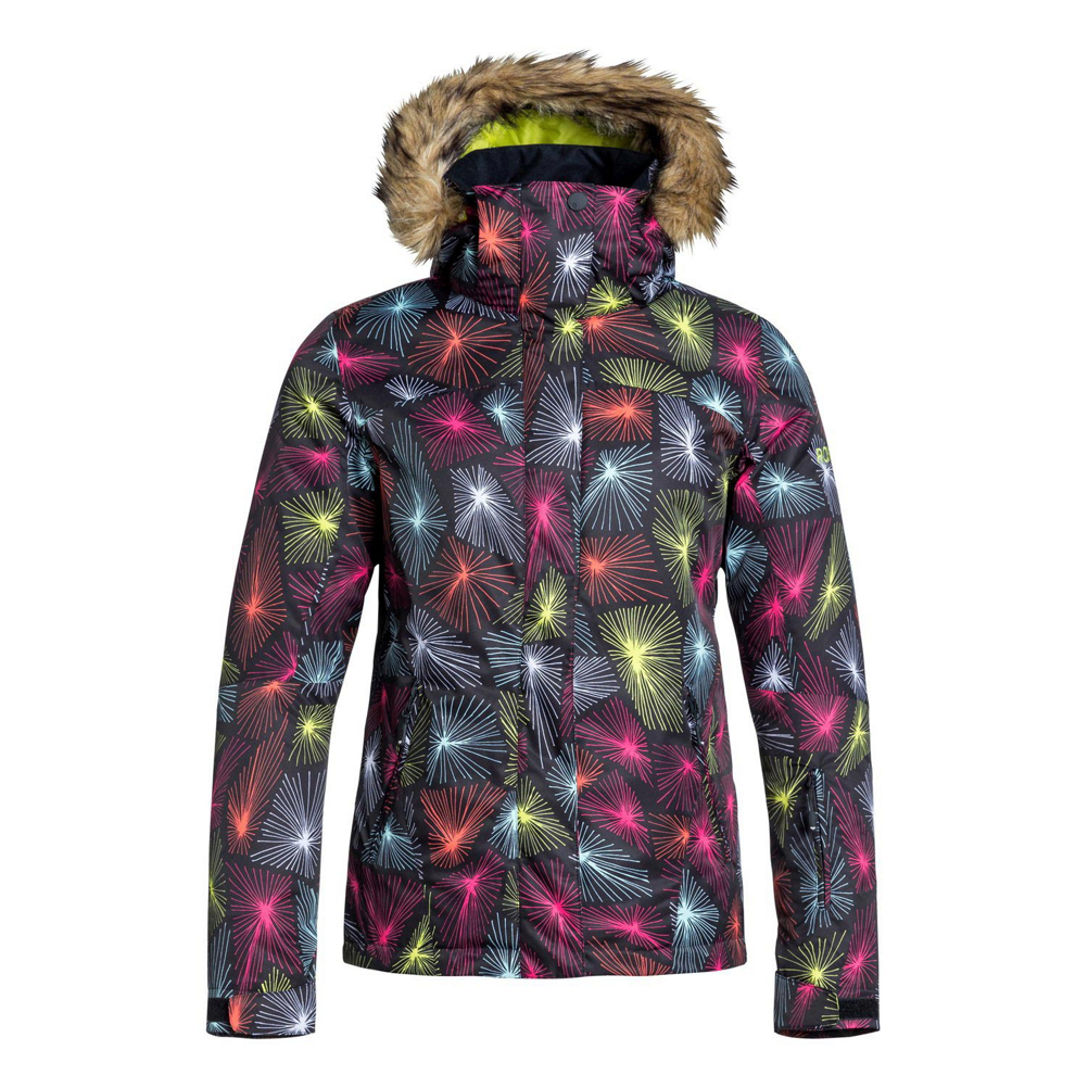 Roxy Jet Ski wFaux Fur Womens Insulated Snowboard Jacket