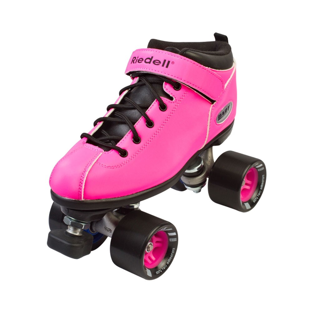 Riedell Dart Neon Pink Womens Speed Roller Skates 2017