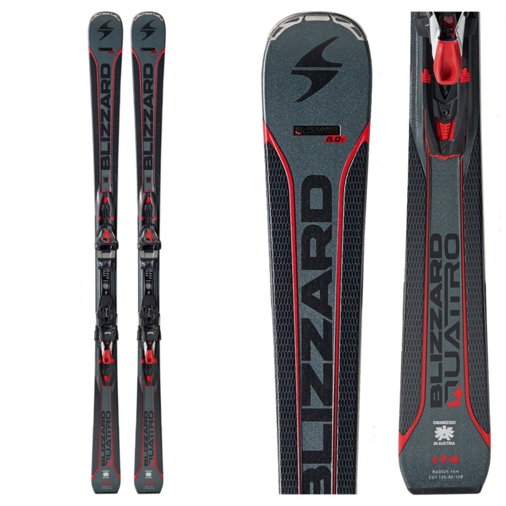 Blizzard Quattro 8.0 Ti Skis with TCX 12 Bindings 2018