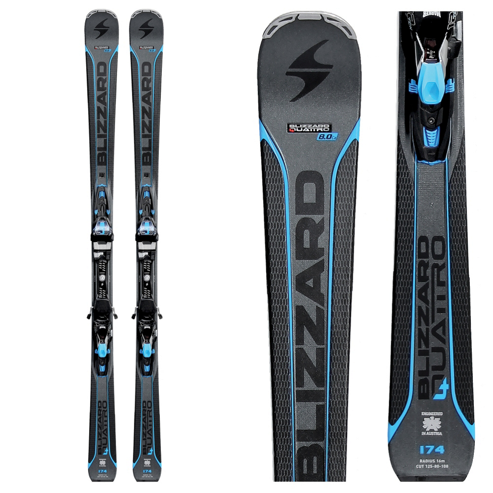 Blizzard Quattro 8.0 CA Skis with TCX 12 Bindings