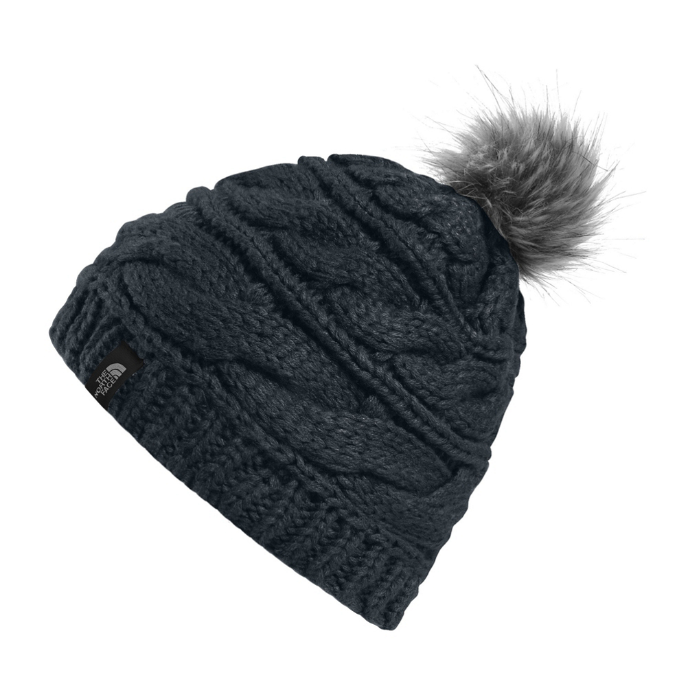 The North Face Triple Cable Fur Pom Beanie