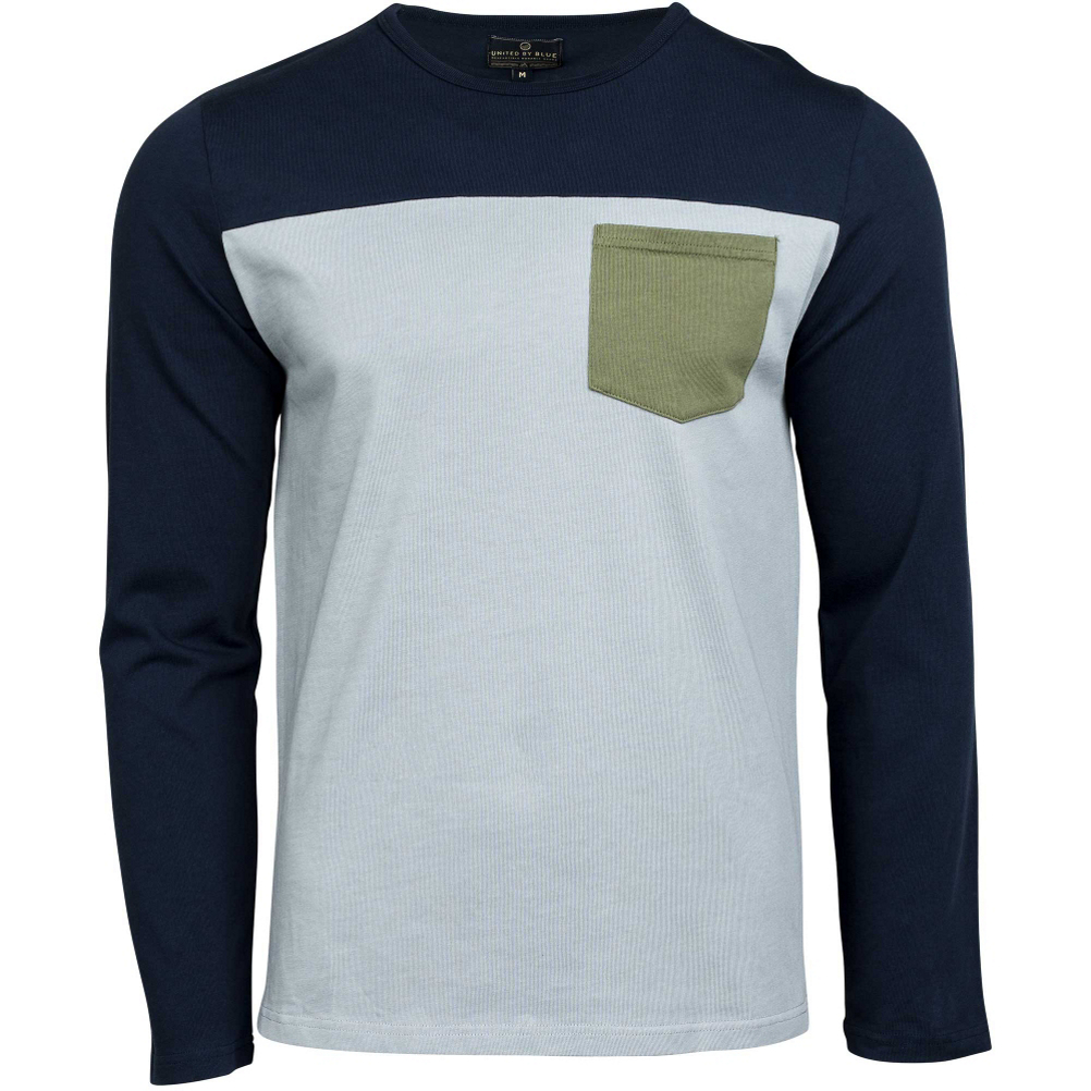 United By Blue Standard Long Sleeve Colorblock Pocket Mens Shirt