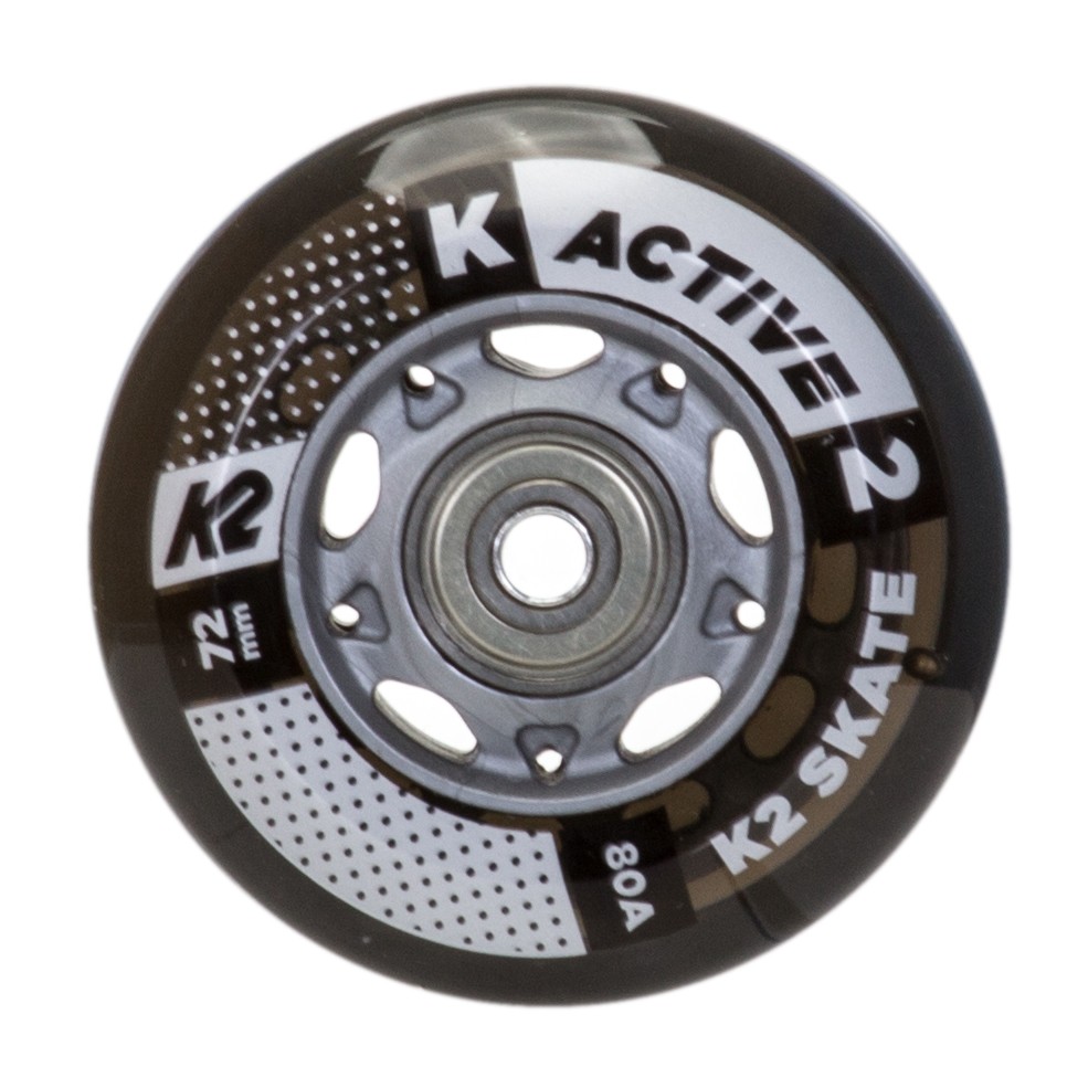 K2 72mm w/ ILQ 5 Alum Spacer Inline Skate Wheels with ILQ 5 Bearings - 8 Pack 2019