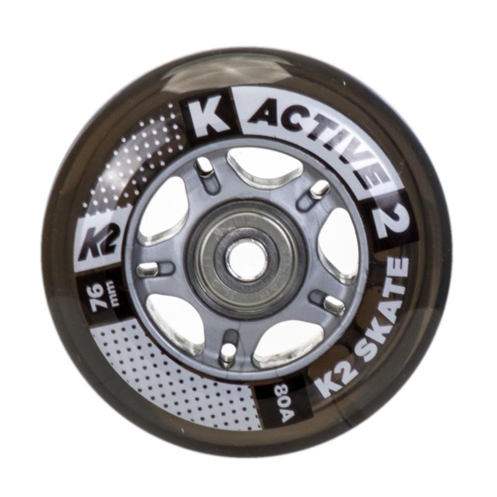 K2 76mm Inline Skate Wheels with ILQ5 Bearings - 8 Pack 2019