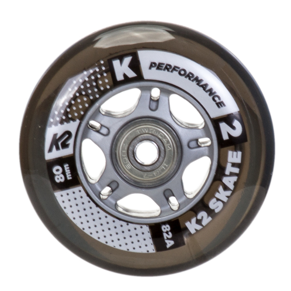 K2 80mm Inline Skate Wheels with ILQ7 Bearings 8 Pack 2017