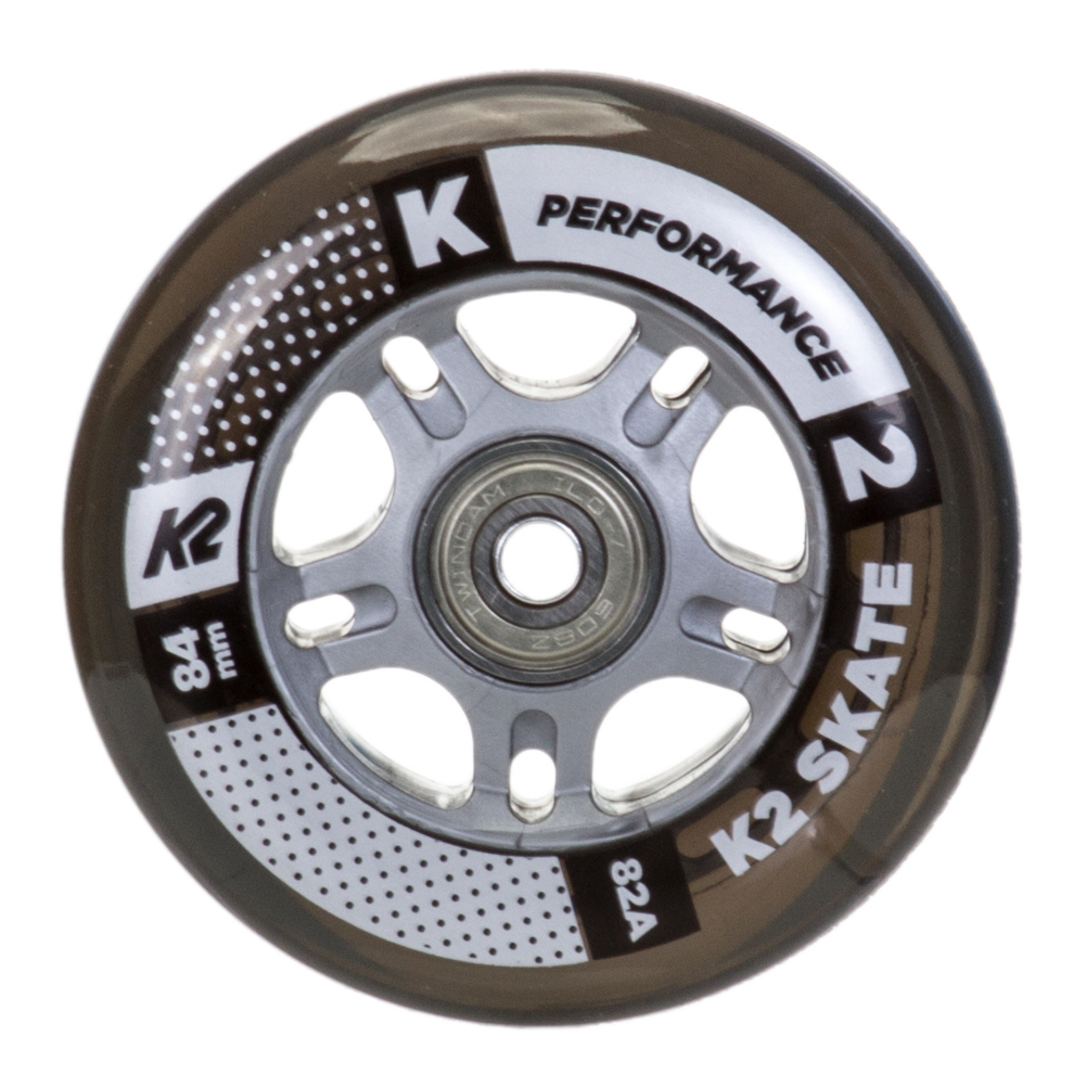 K2 84mm Inline Skate Wheels with ILQ7 Bearings - 8 Pack 2019