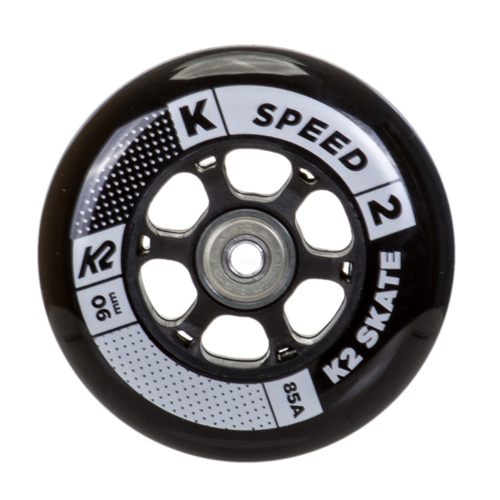 K2 90mm Inline Skate Wheels with ILQ9 Bearings - 8 Pack 2019