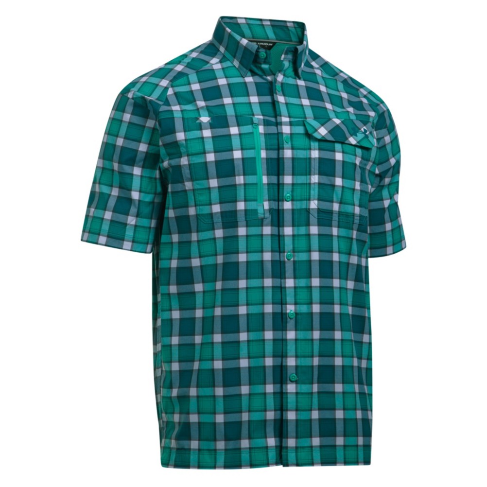 Under Armour Fish Hunter Short Sleeve Plaid Mens Shirt