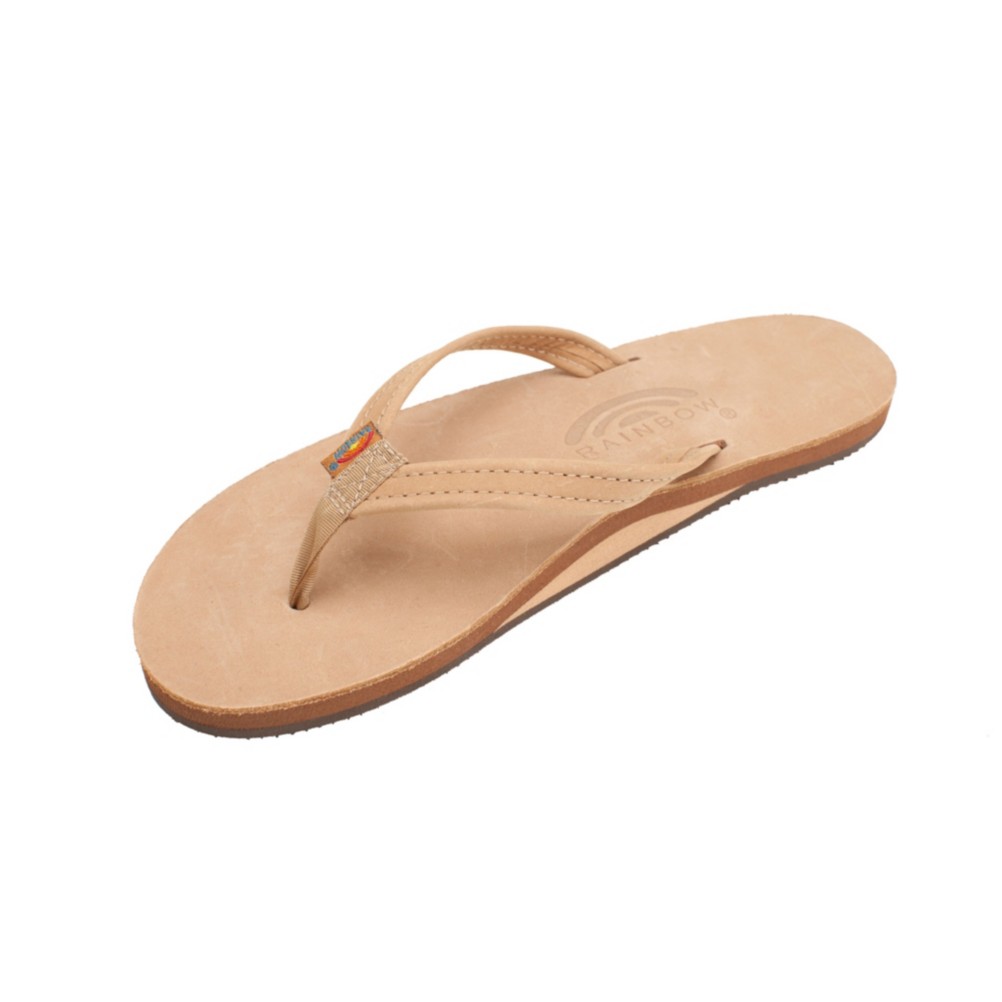 Rainbow Sandals Premier Leather Narrow Strap Womens Flip Flops