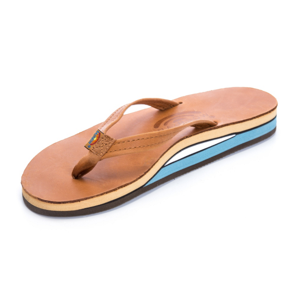 Rainbow Sandals Double Layer Classic Leather Womens Flip Flops