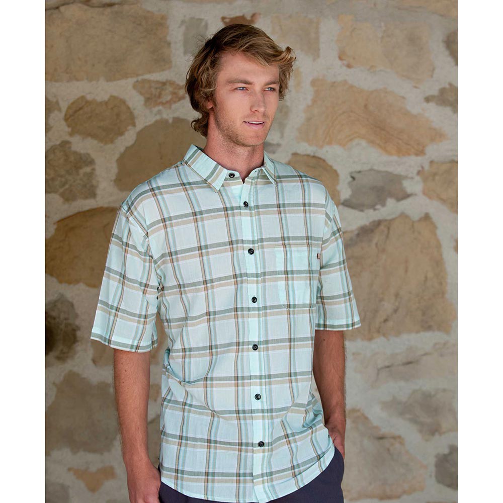 Purnell Light Green Madras Plaid Mens Shirt