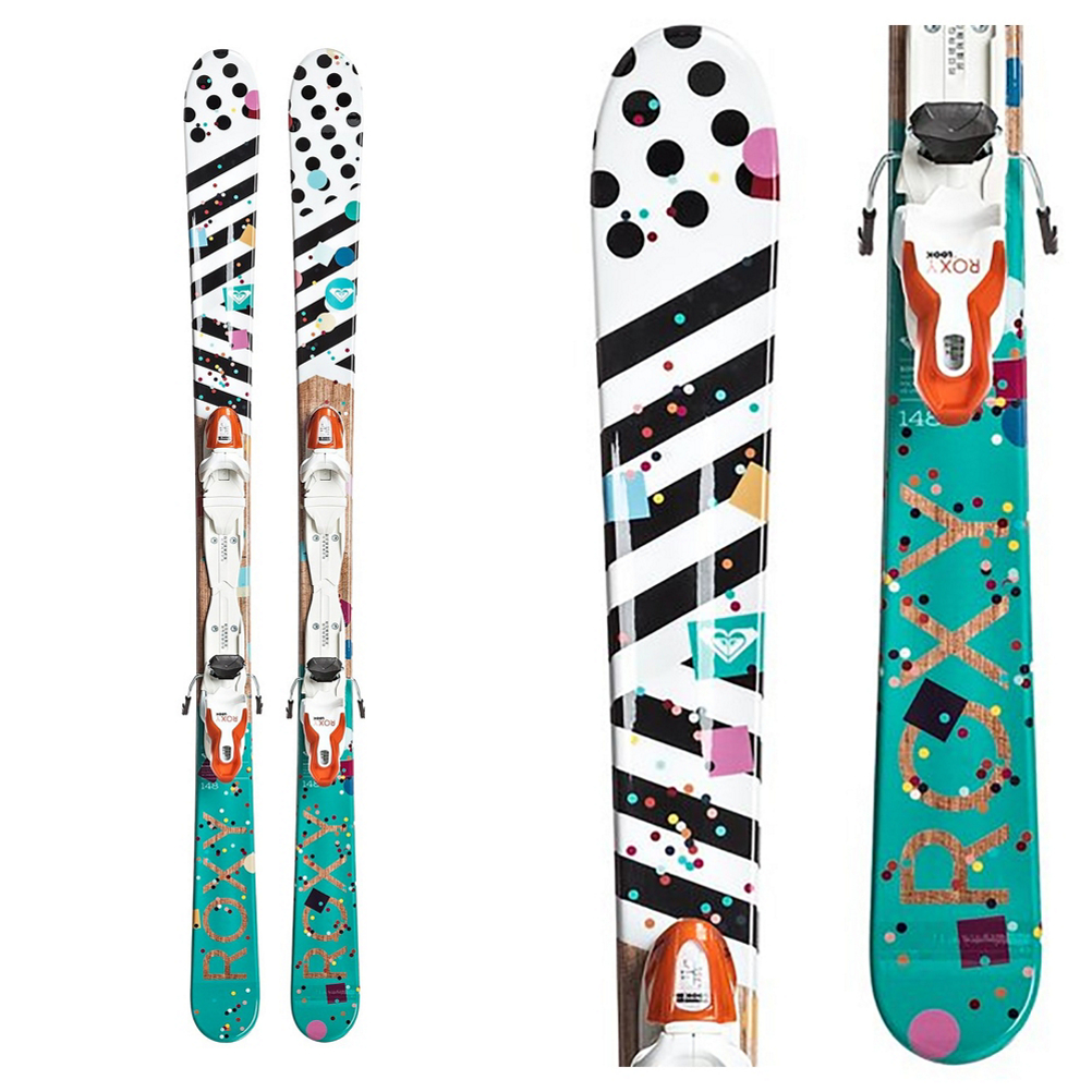 Roxy Bonbon Kids Skis with Kid X Bindings