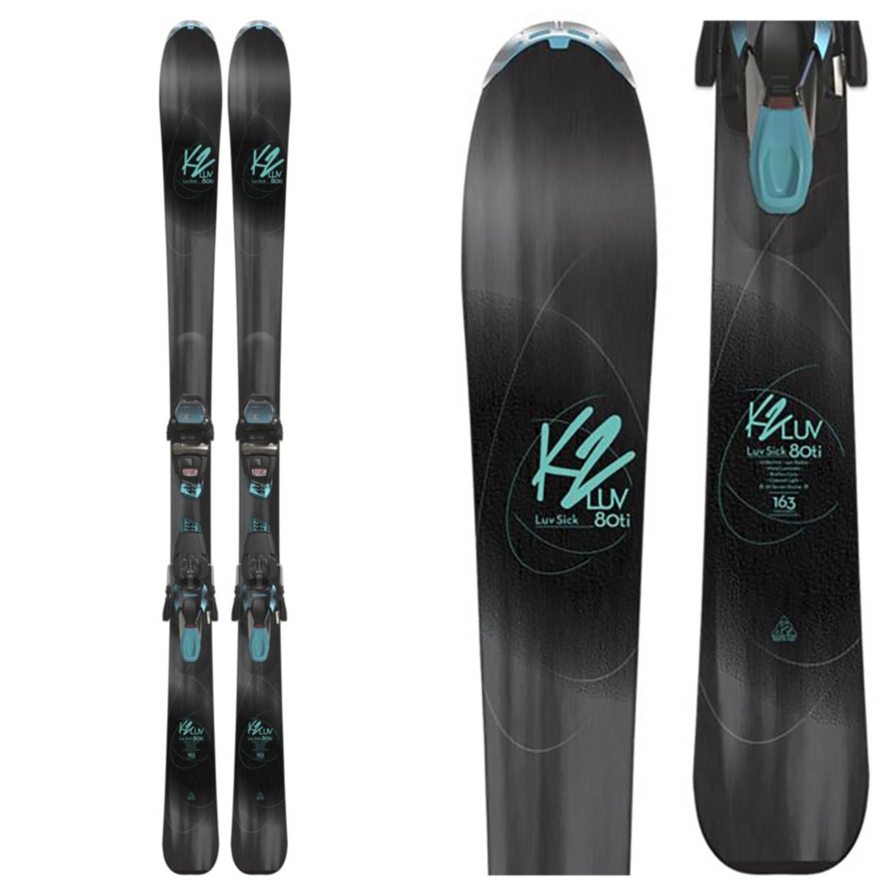 K2 Luv Sick 80Ti Womens Skis with ERC 11 TCx Light Bindings 2018