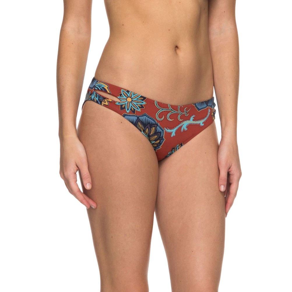 Roxy Softly Love Reversible 70s Printed Bathing Suit Bottoms