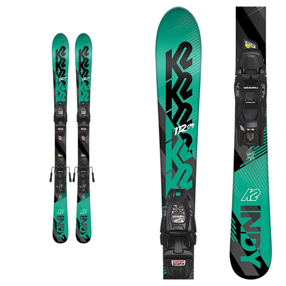 K2 Indy Kids Skis with FDT 7.0