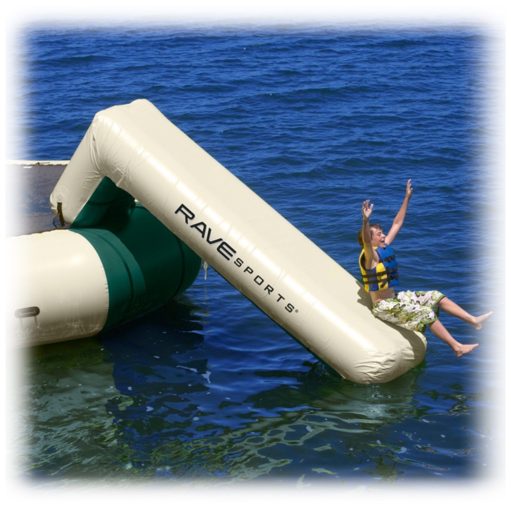 water trampoline with slide