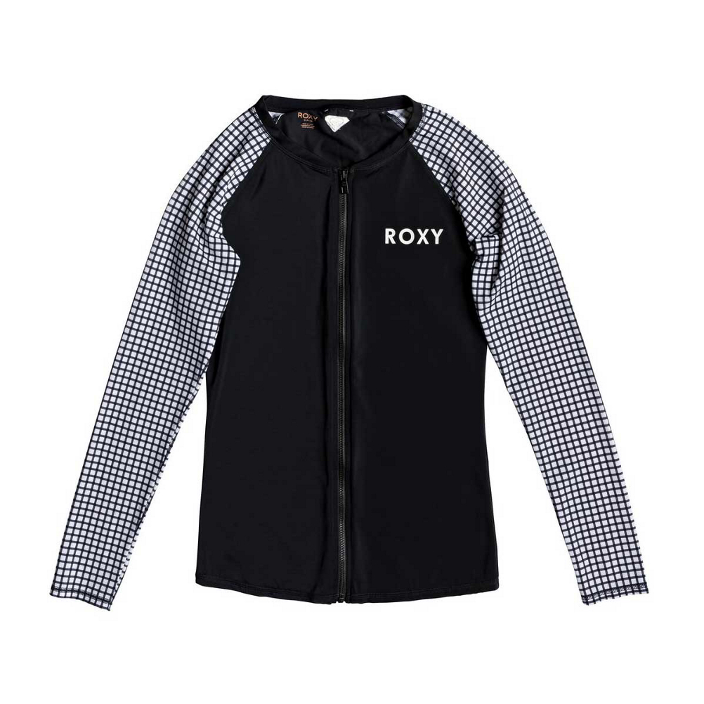 Roxy Long Sleeve Zipper Fashion Womens Rash Guard