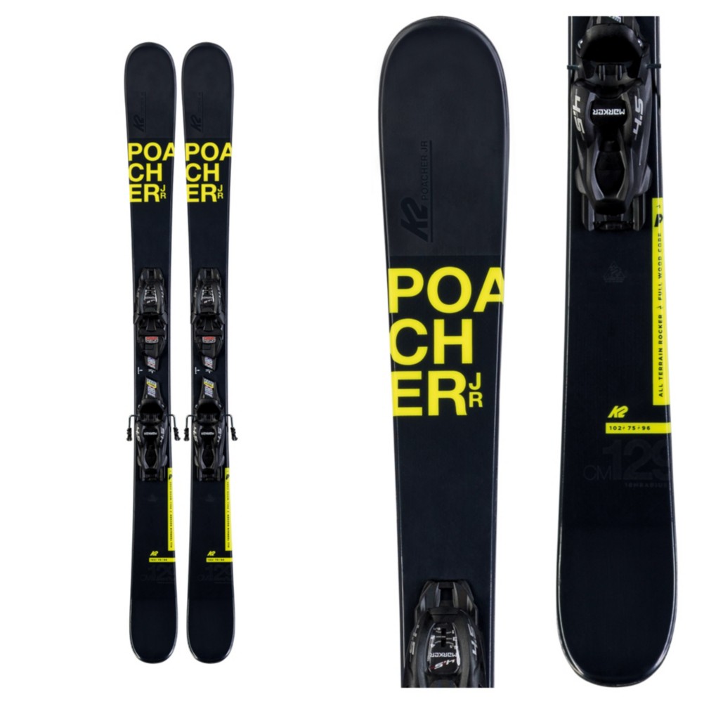K2 Poacher Jr. 4.5 Kids Skis with FDT Jr 4.5 Bindings 2020