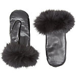 Mitchies Matchings Fur Trim Leather Womens Mitten 2022