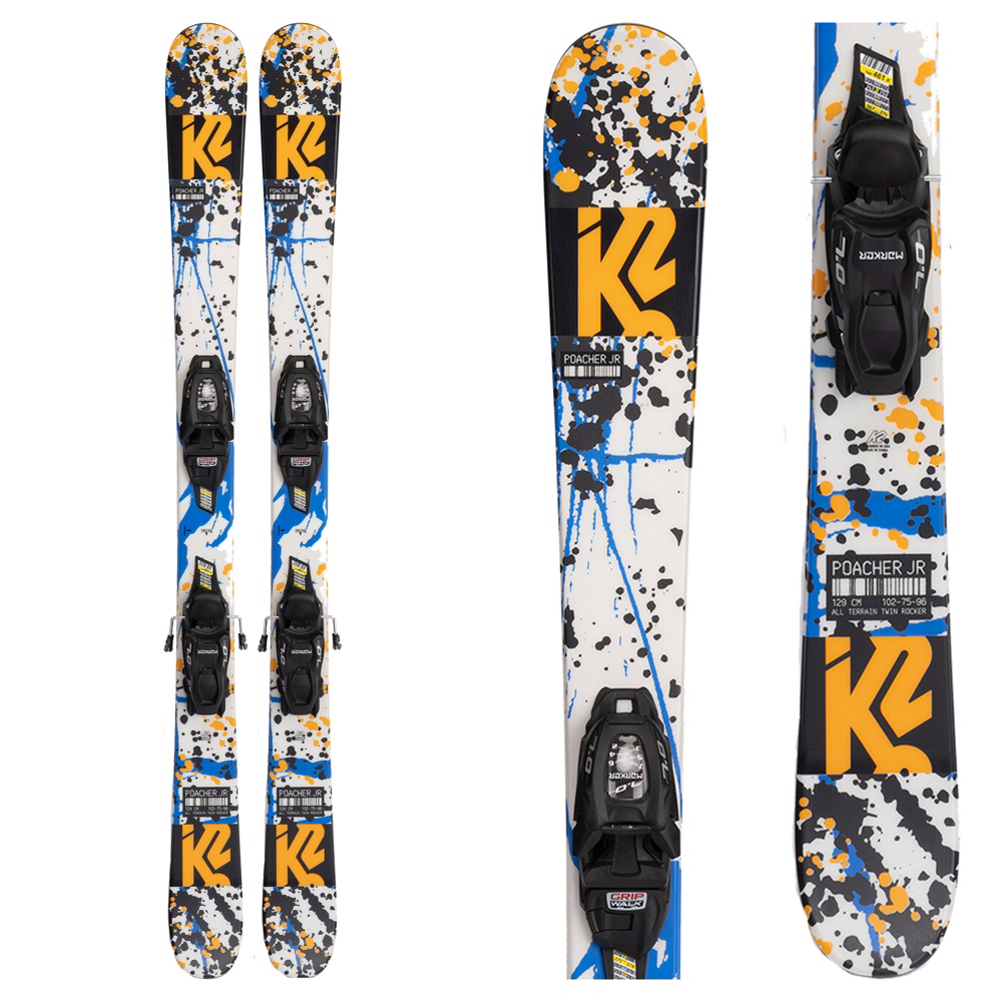 K2 Poacher Kids Skis with Marker 7.0 FDT Bindings 2022