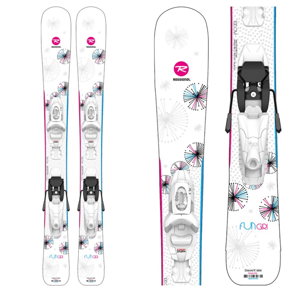 Rossignol Fun Girl Kids Skis with Kid 4 GW Bindings