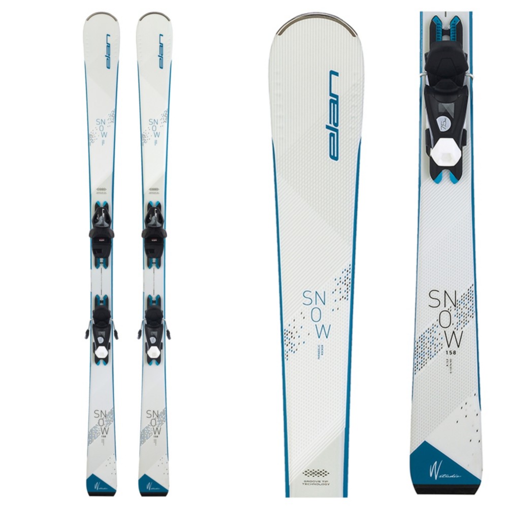 Elan Snow White Womens Skis with EL 7.5 GW Bindings 2022