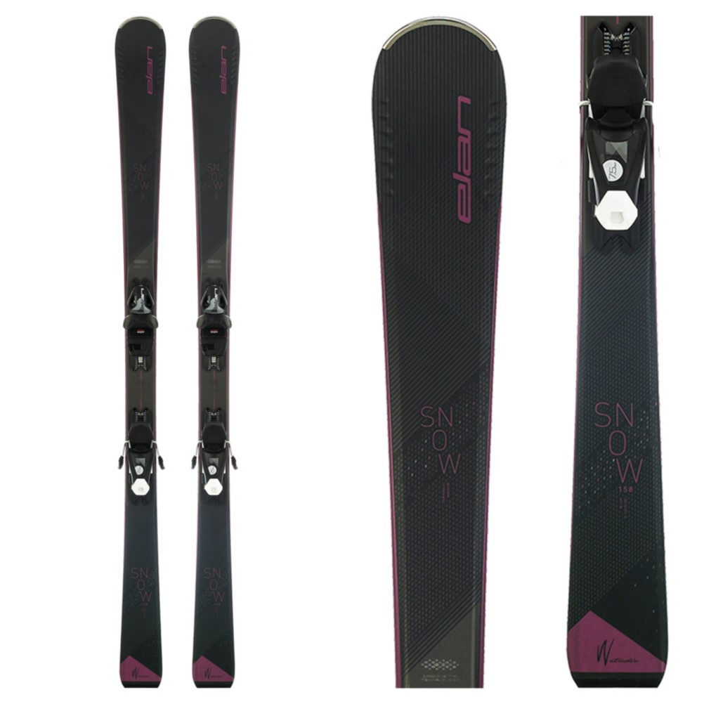 Elan Snow Black Womens Skis with EL 7.5 GW Bindings 2022