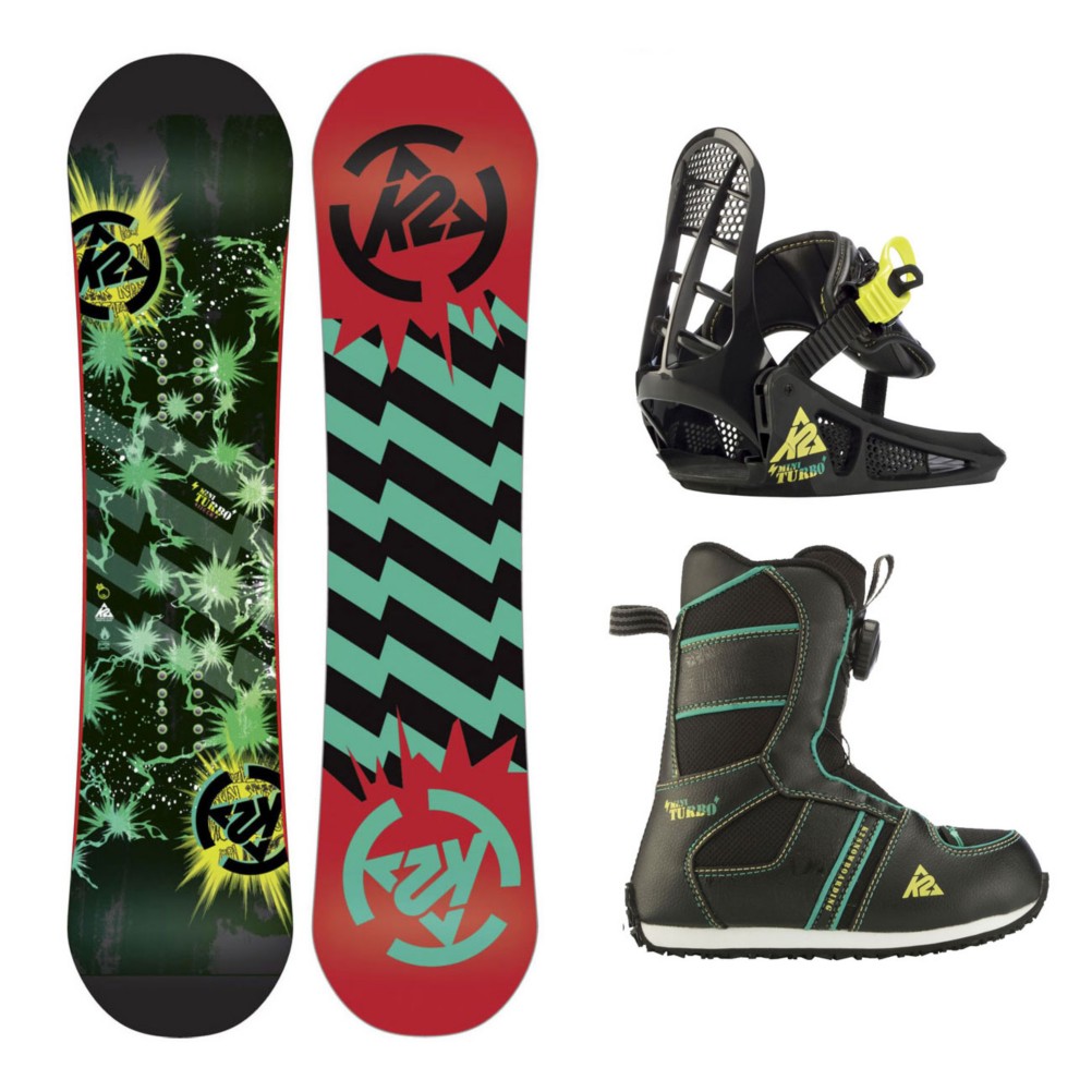 k2 mini turbo kids snowboard and binding package
