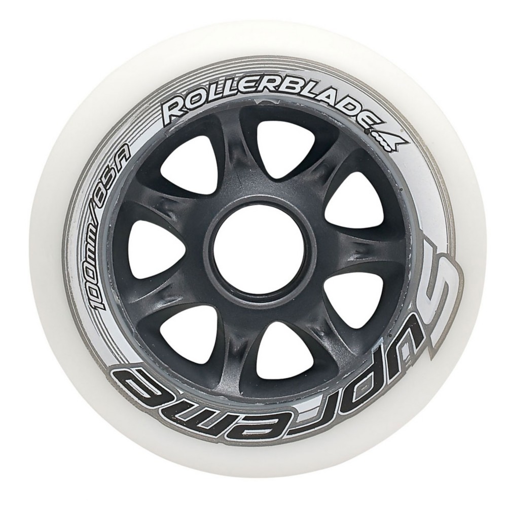 Rollerblade Supreme 100mm 85A Inline Skate Wheels - 8 Pack 2018