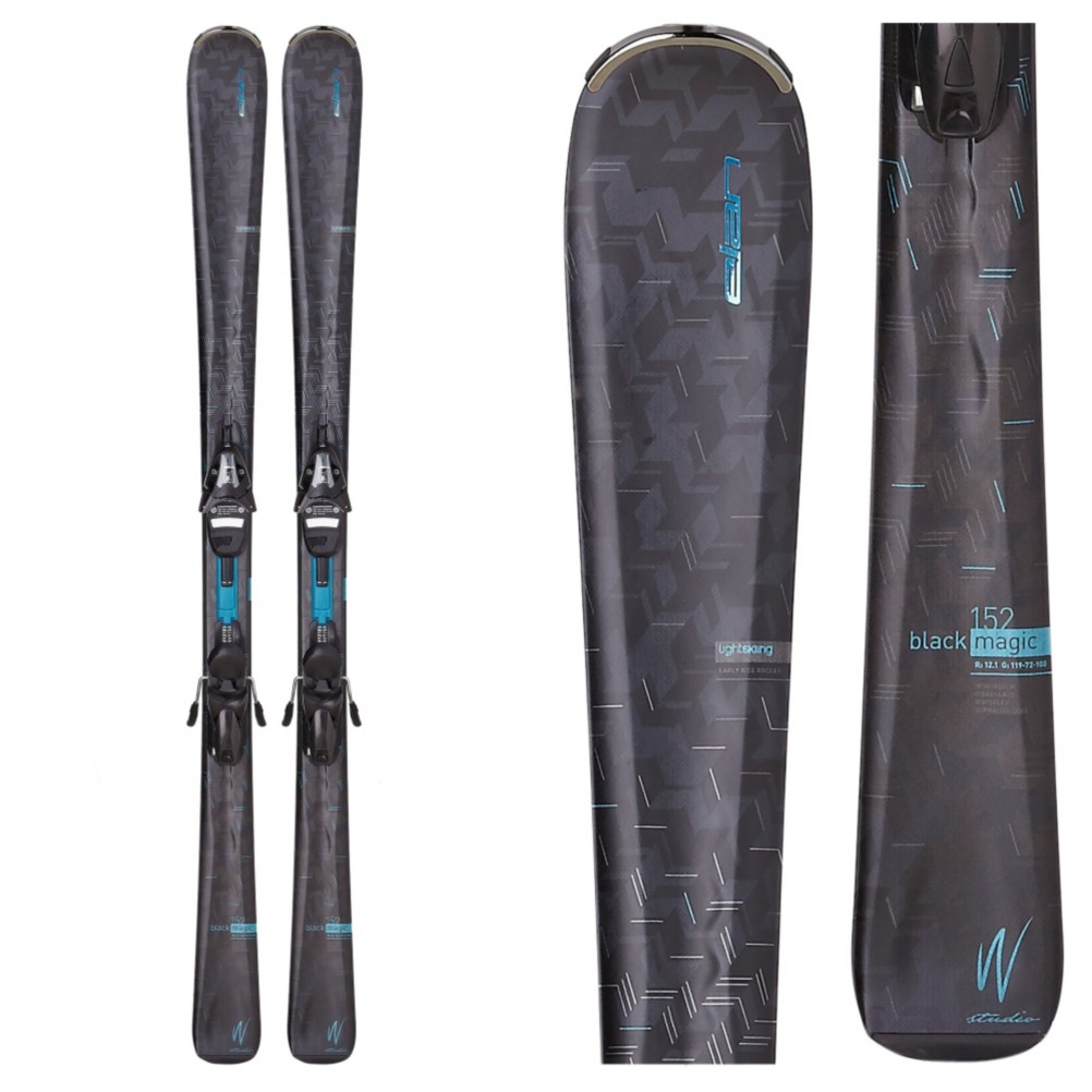 Elan Black Magic Womens Skis with ELW 9.0 QT Bindings 2016