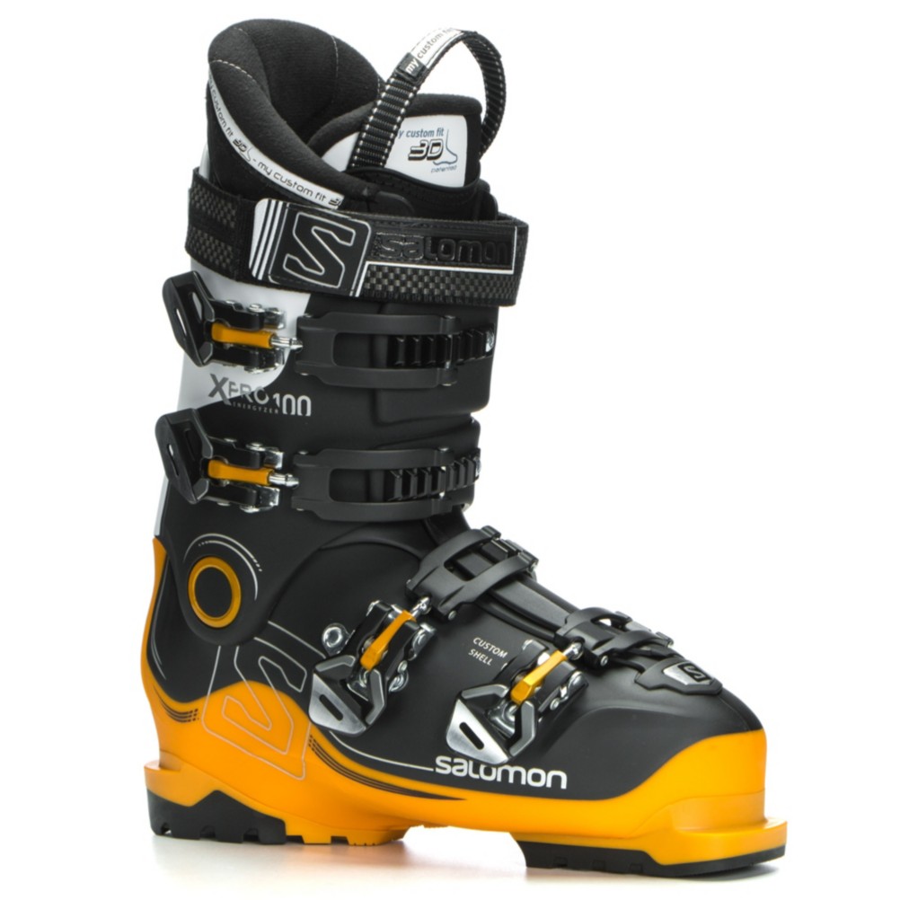 Salomon X-Pro 100 Ski Boots, Black-Safran-White, 256