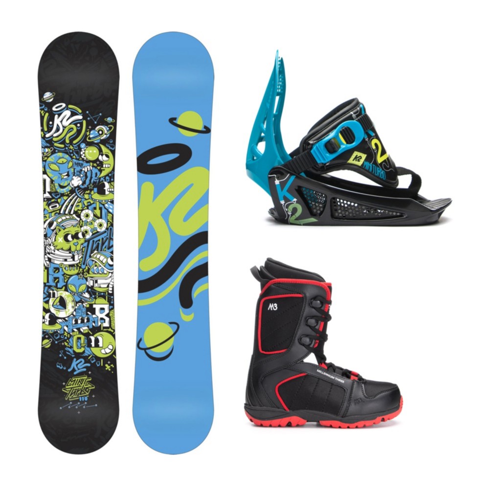 k2 mini turbo kids snowboard and binding package
