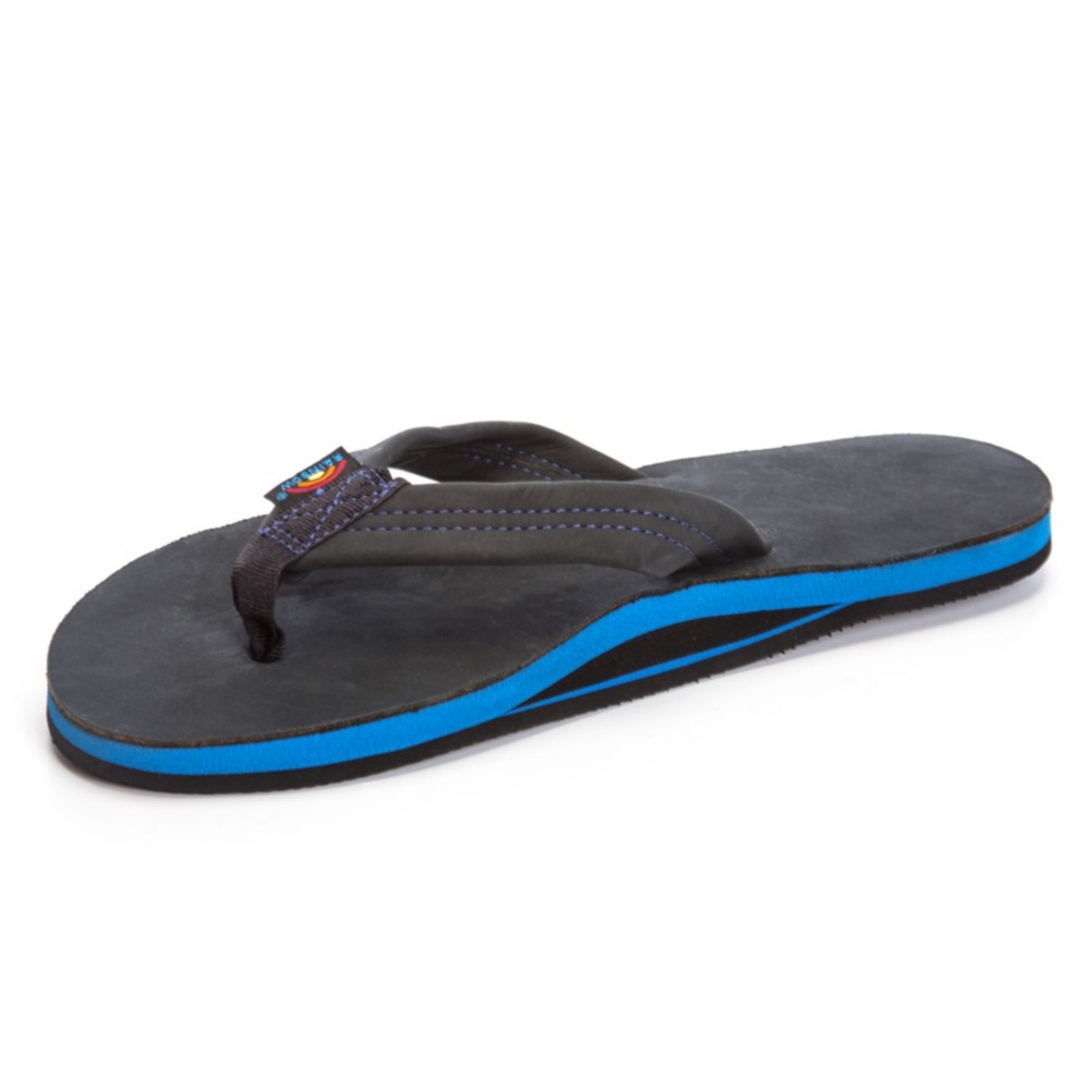 mens grey rainbow flip flops