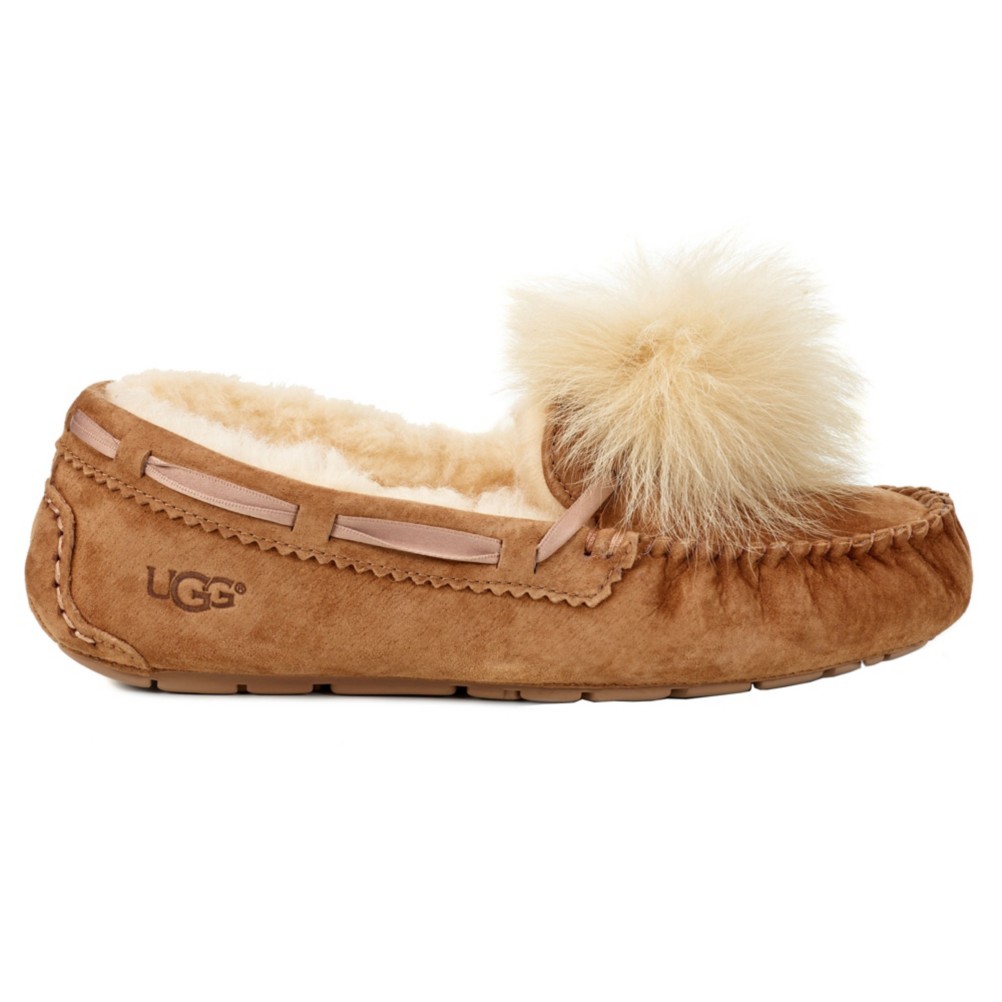 ugg pom pom slip on shoes