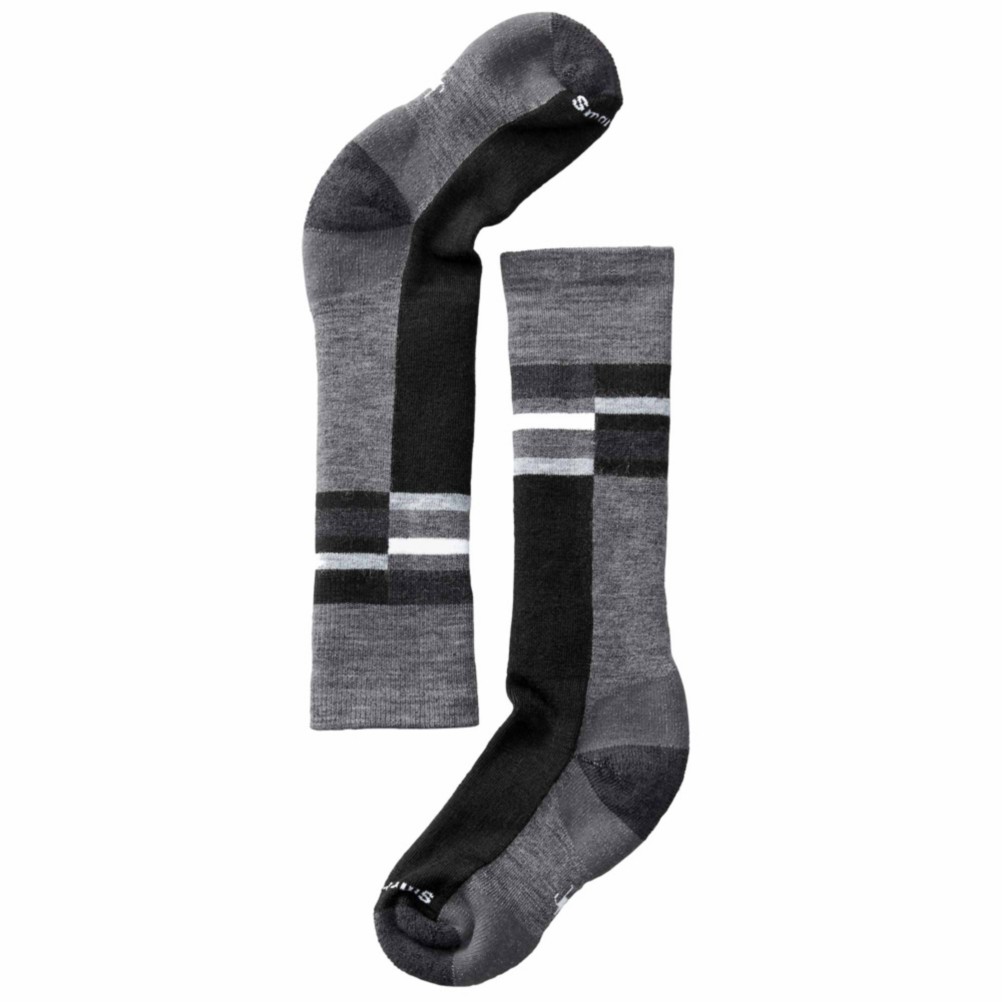 SmartWool Wintersport Stripe Kids Ski Socks, Medium Gray, 256