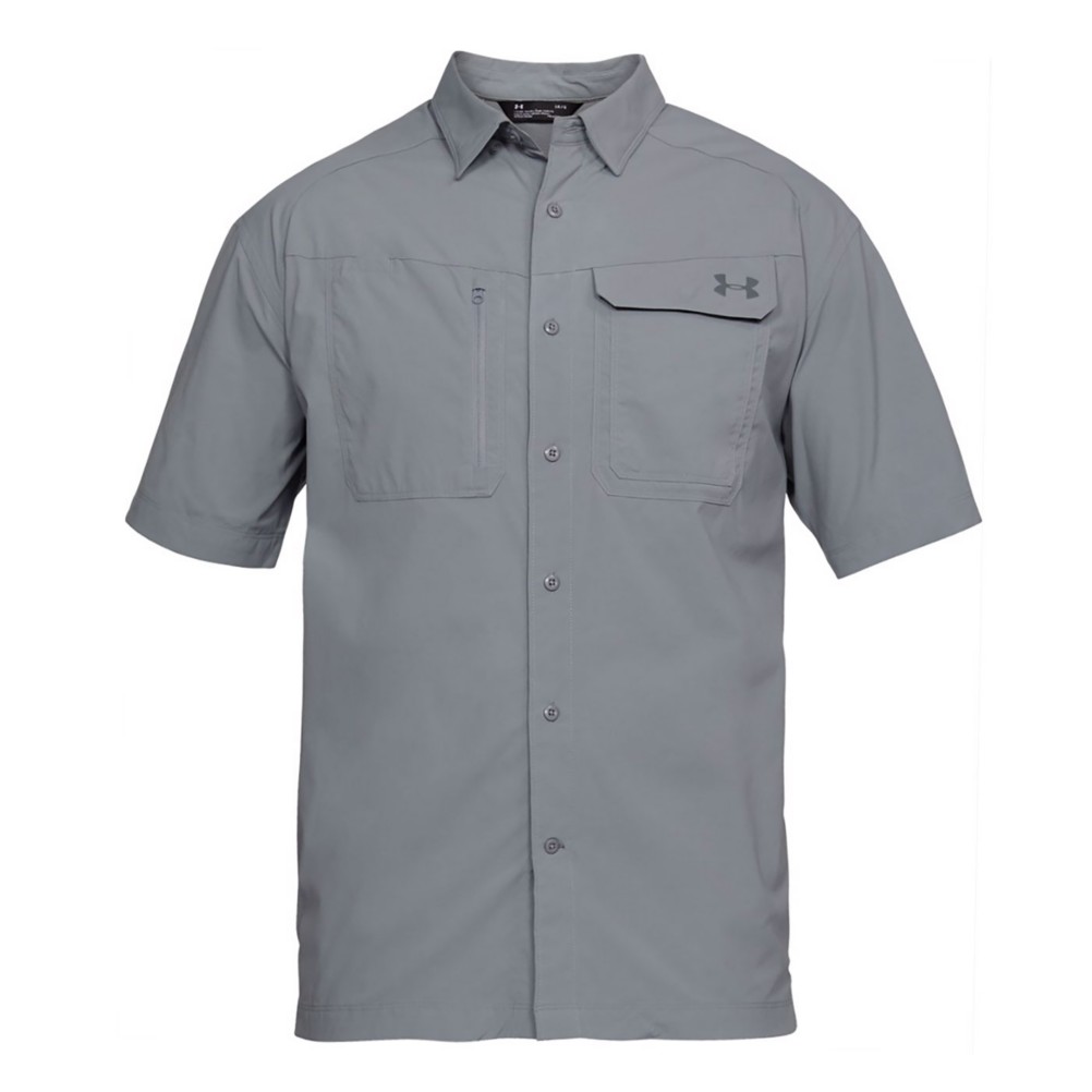 Under Armour Drift Tide Short-Sleeve Shirt For Men, Under Armour Button Up Fishing  Shirt