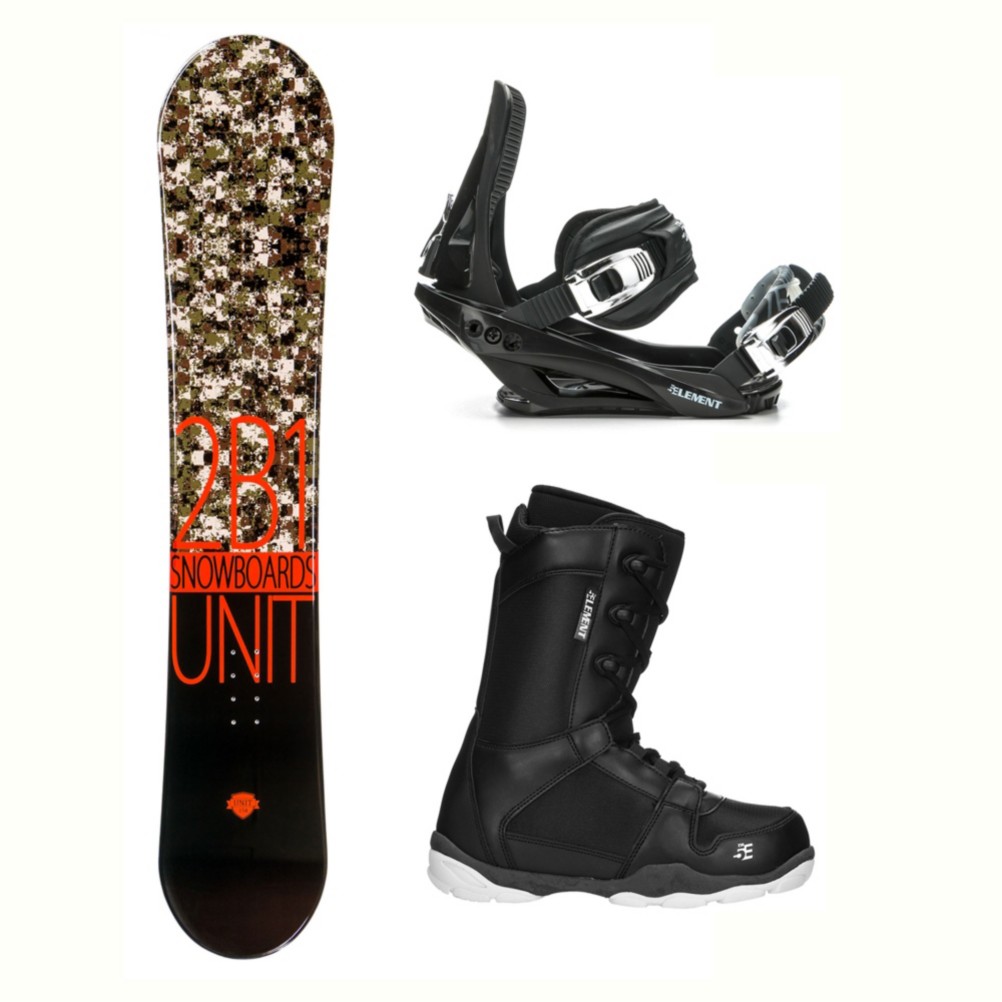 2B1 Unit Black ST1 Complete Snowboard Package 2018