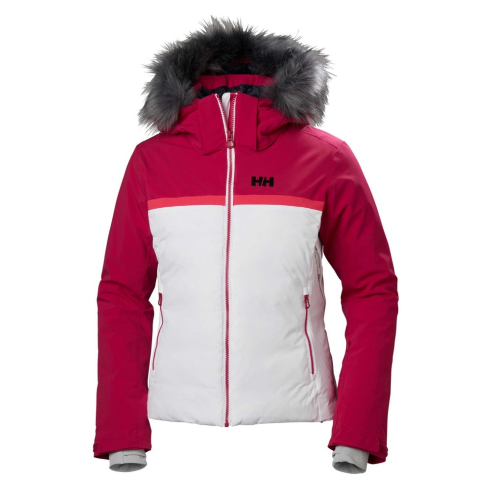 red ski jacket womens fur hood