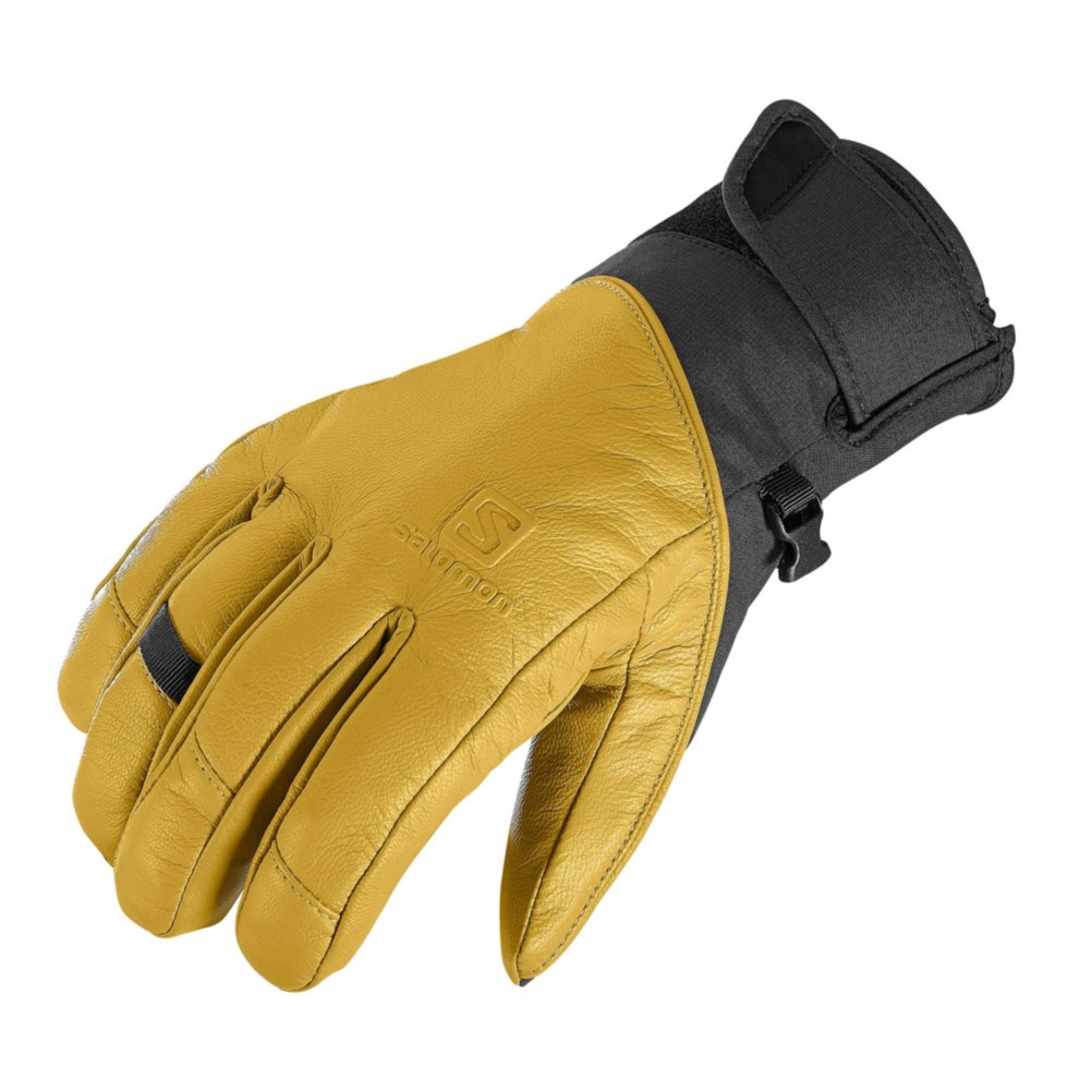 mens yellow ski gloves