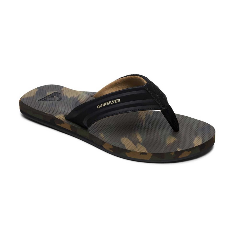 mens black quiksilver flip flops