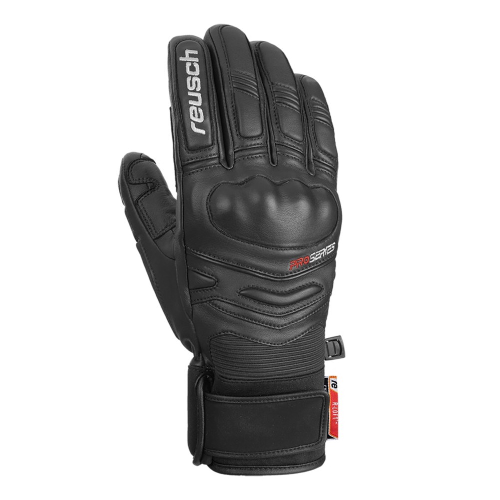 white leather ski gloves