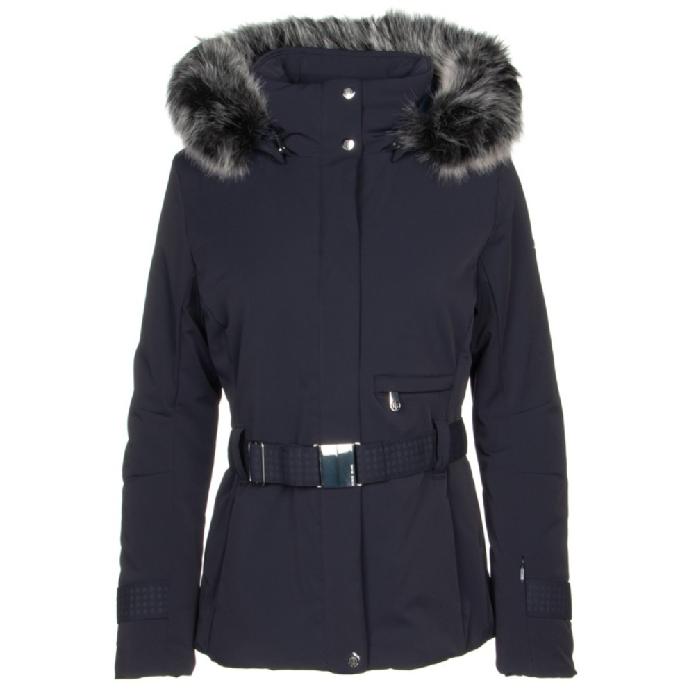 womens fitted ski jacket with fur hood