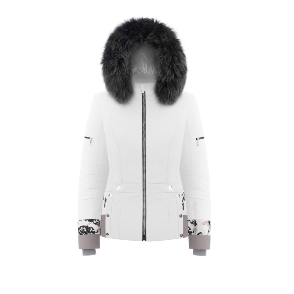 womens fitted ski jacket with fur hood