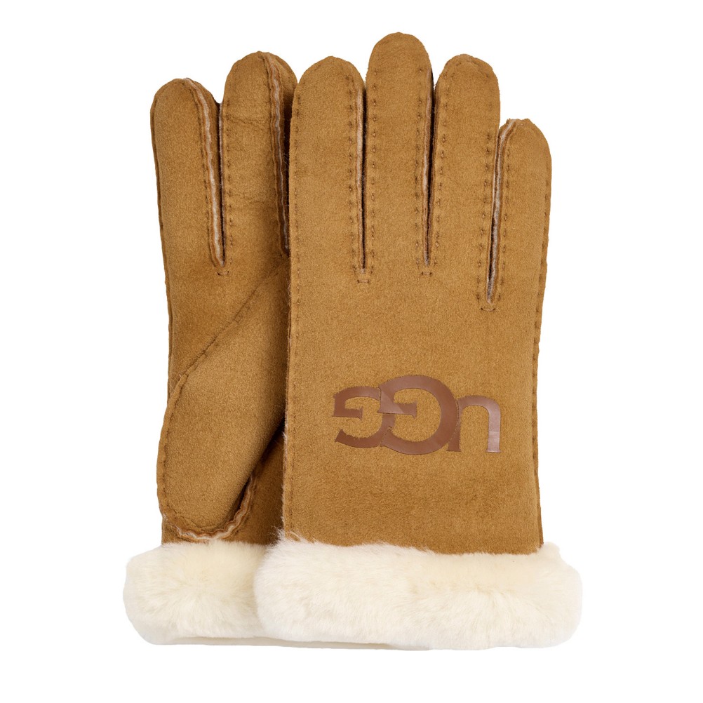 womens brown ski mittens
